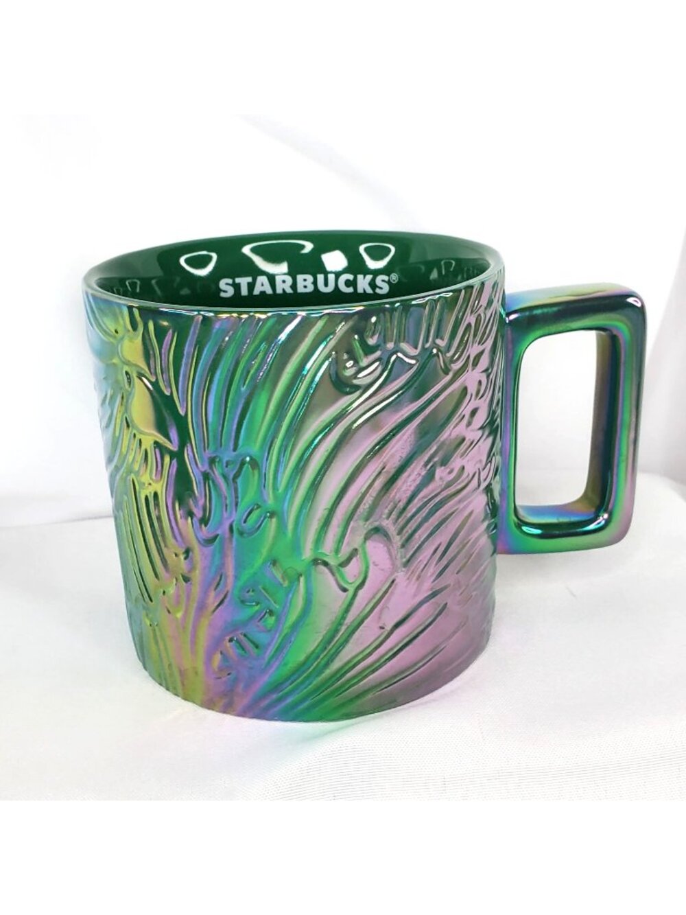 Starbucks 2024 Green Siren Mermaid Tail Anniversary Mug Iridescent 14 fl oz